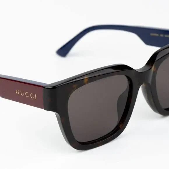 NEW Gucci GG1670SK 002 Havana Blue Grey Unisex Square Sunglasses GG 1670SK